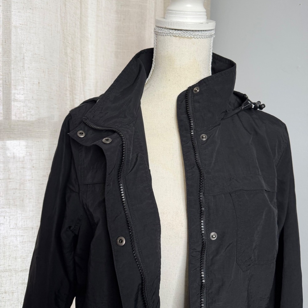 Eddie Bauer Adventurer Hiking‎ Hooded Parka Jacket Black Lightweight Medium - Picture 7 of 12